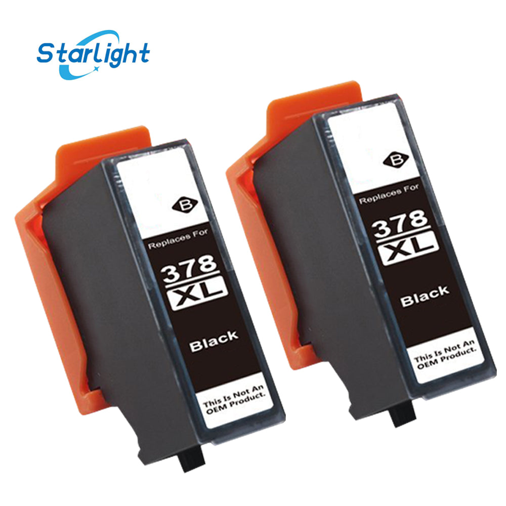 2 Black Ink Cartridge 378XL For Epson XP-8500 XP-8505 XP-8600 XP-8605 XP-8700 - Starlight