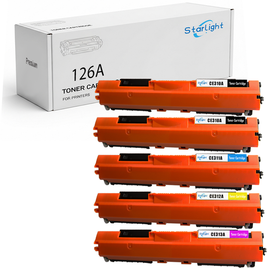 5 Compatible HP 126A Toner Cartridge Replacement For HP 126A / CE310A Fits For HP LaserJet Pro MFP M175a MFP M175nw MFP M275nw CP1025 CP1025nw