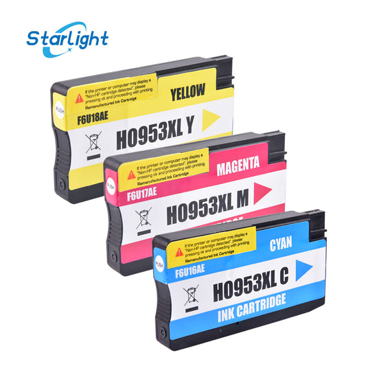3 Colour Ink Cartridge 953XL For HP Officejet Pro 7700 7720 7730 7740 WF 8200 8210 8216 8218 8710 8715 8718 8719 8720 8720 8725 8730 87405 - Starlight