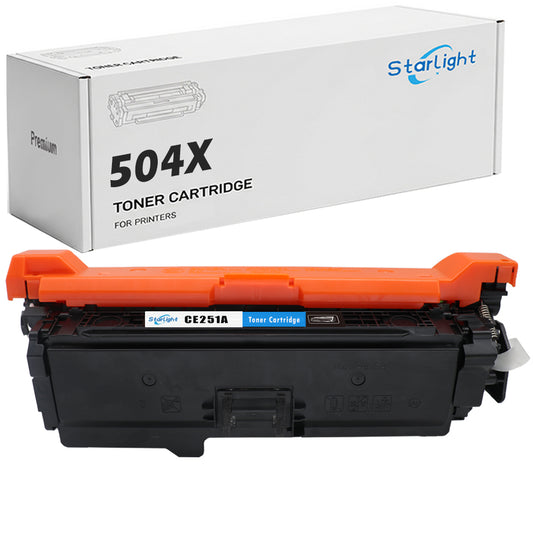 Cyan Compatible HP 504X Toner Cartridge Replacement For HP 504X / CE251A Fits For HP Colour LaserJet CM3530 CM3530fs CP3520 CP3525 CP3525dn CP3525n