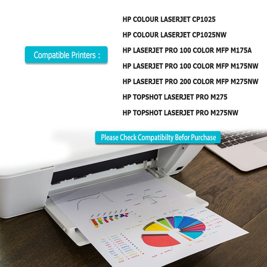 Magenta Compatible HP 126A Toner Cartridge Replacement For HP 126A / CE313A Fits For HP LaserJet Pro MFP M175a MFP M175nw MFP M275nw CP1025 CP1025nw