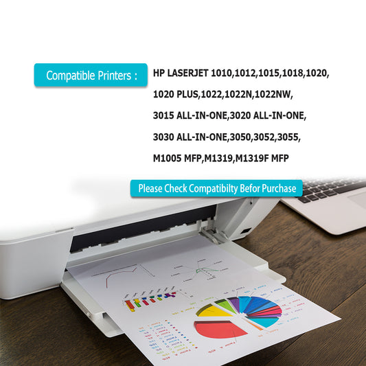 4 Black Toner Cartridge Q2612A 12A Compatible for HP 12A for HP LaserJet 1010 1012 1015 1018 1020 1020 Plus