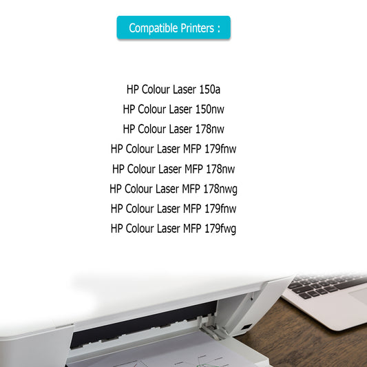 Yellow Toner Cartridge 117A W2072A With Chip Fit for HP Color Laser 150a 150nw MFP 178nw MFP 178nwg MFP 179fnw, MFP 179fwg