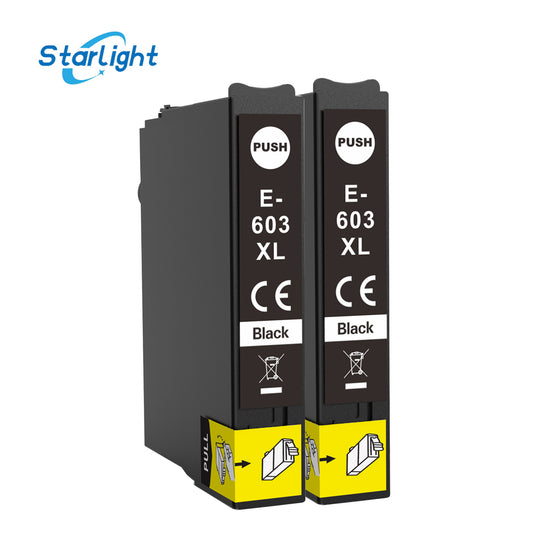 2 Black Ink Cartridge 603XL Fit For Epson XP-2100 XP-2105 XP-2150 XP-2155 XP-3100 XP-3105 XP-3150 XP-3155 XP-4100 XP-4105 XP-4150 XP-4155 WF-2810DWF WF-2820DWF WF-2830DWF WF-2835DWF WF-2840DWF WF-2845DWF WF-2850DWF WF-2870DWF - Starlight
