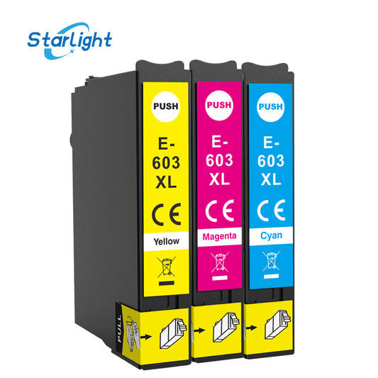 3 Colour Ink Cartridge 603XL Fit For Epson XP-2100 XP-2105 XP-2150 XP-2155 XP-3100 XP-3105 XP-3150 XP-3155 XP-4100 XP-4105 XP-4150 XP-4155 WF-2810DWF WF-2820DWF WF-2830DWF WF-2835DWF WF-2840DWF WF-2845DWF WF-2850DWF WF-2870DWF - Starlight
