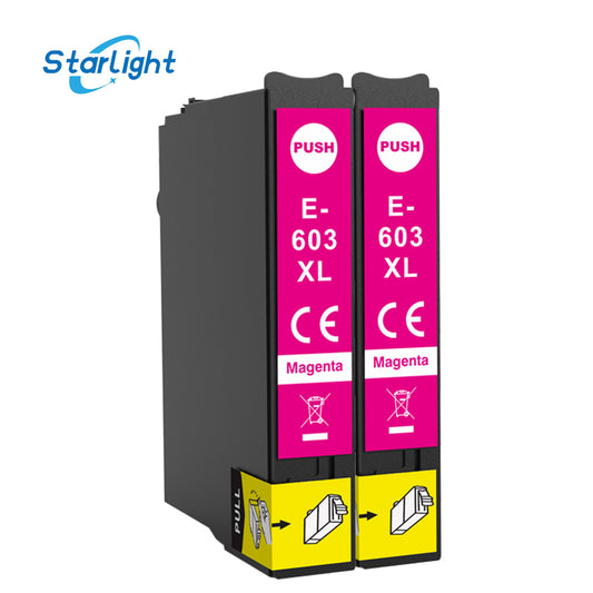 2 Magenta Ink Cartridge 603XL Fit For Epson XP-2100 XP-2105 XP-2150 XP-2155 XP-3100 XP-3105 XP-3150 XP-3155 XP-4100 XP-4105 XP-4150 XP-4155 WF-2810DWF WF-2820DWF WF-2830DWF WF-2835DWF WF-2840DWF WF-2845DWF WF-2850DWF WF-2870DWF - Starlight