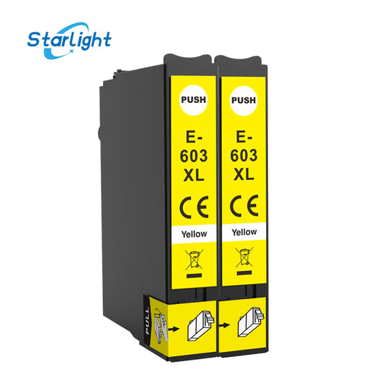 2 Yellow Ink Cartridge 603XL Fit For Epson XP-2100 XP-2105 XP-2150 XP-2155 XP-3100 XP-3105 XP-3150 XP-3155 XP-4100 XP-4105 XP-4150 XP-4155 WF-2810DWF WF-2820DWF WF-2830DWF WF-2835DWF WF-2840DWF WF-2845DWF WF-2850DWF WF-2870DWF - Starlight