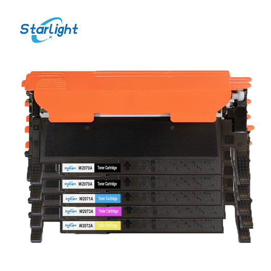 5 Toner Cartridge 117A W2070A W2071A W2072A W2073A With Chip Fit for HP Color Laser 150a 150nw MFP 178nw MFP 178nwg MFP 179fnw, MFP 179fwg BK,C,M,Y - Starlight