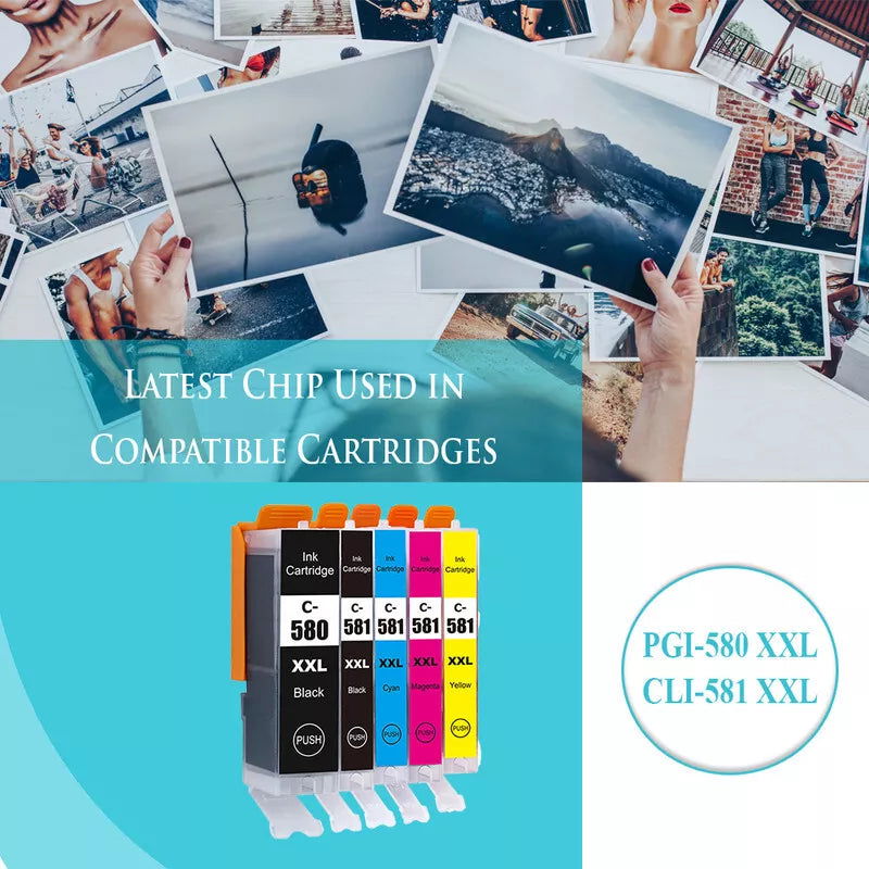 10 Ink Cartridge PGI-580XXL CLI-581XXL Fit For Canon TR7520 TS6350 TS705 - Starlight