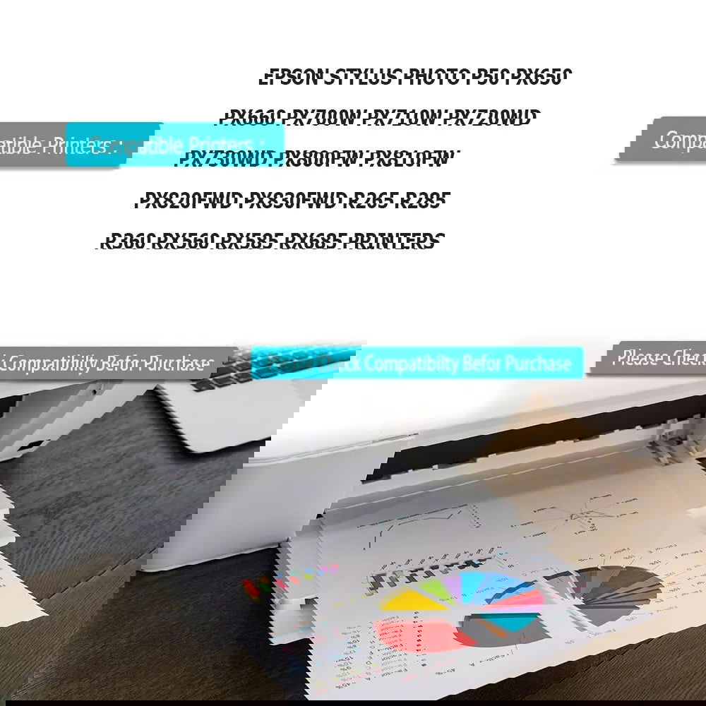 12 Ink Cartridge Compatible With Epson PX650 PX710W PX800FW R285 R360 RX560 - Starlight