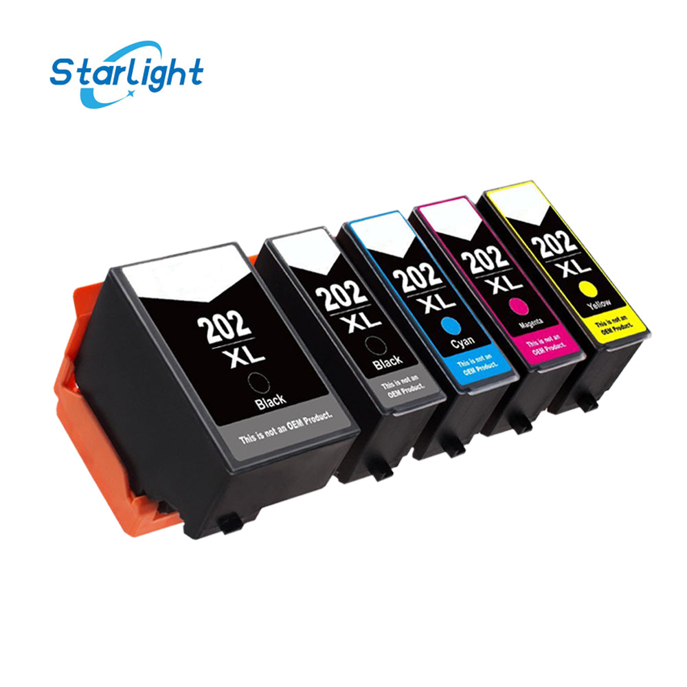 Set of 5 Ink Cartridge 202XL For Epson XP6000 XP6005 XP6100 XP6105 - Starlight