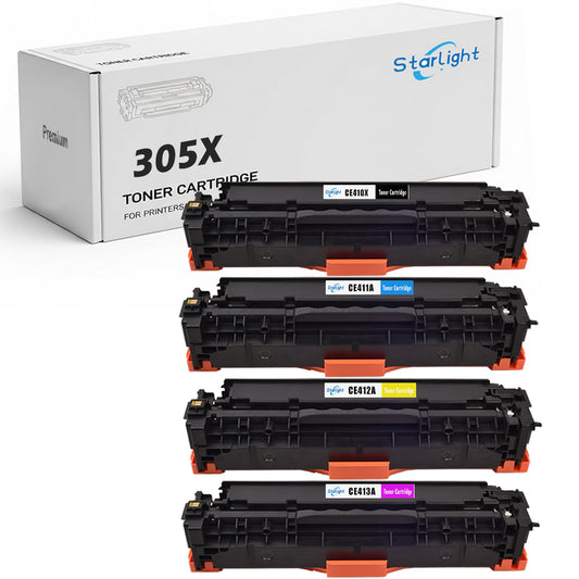 4 Compatible HP 305X Toner Cartridge Replacement For HP 305X / CE410X Fits For HP HP LaserJet Pro 400 Color M451dn M451dw M451nw MFP M475 MFP M475dn