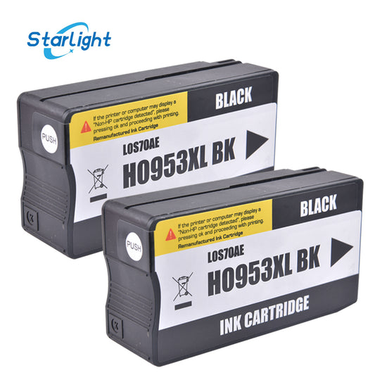 2 Black Ink Cartridge 953XL For HP Officejet Pro 7700 7720 7730 7740 WF 8200 8210 8216 8218 8710 8715 8718 8719 8720 8720 8725 8730 87405 - Starlight