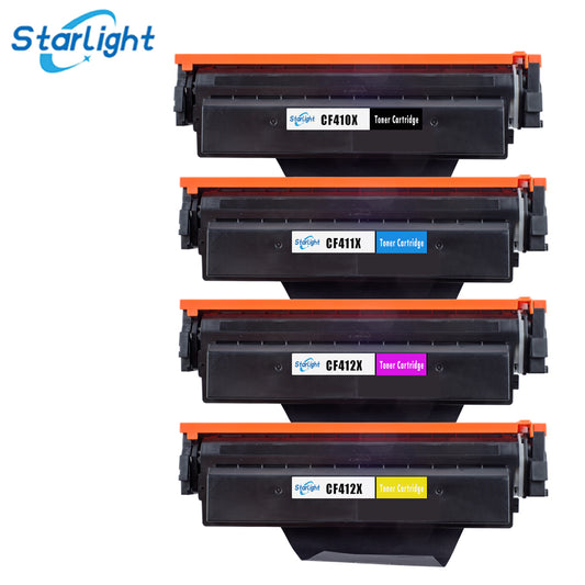 4Toner Cartridge 410X / CF410X Fit For HP Colour LaserJet Pro M452dn M452dw M452nw M377dw M477dw M477fdn M477fdw M477fnw M477nw B/C/M/Y - Starlight