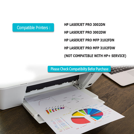 2 Compatible HP 139A Toner Cartridge With Chip Replacement For HP 139A / W1390A Fits For HP LaserJet Pro 3002dn 3002dw 3102fdn 3102fdw