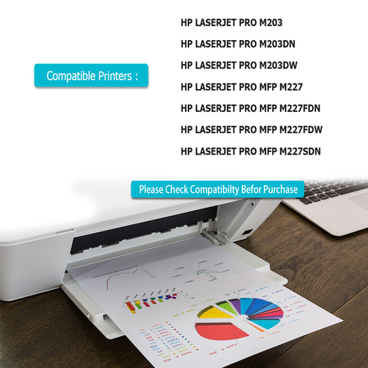 4 Compatible HP 30X Toner Cartridge Replacement For HP 30X / CF230X Fits For HP LaserJet Pro M203 M203dn M203dw MFP M227 MFP M227fdn MFP M227fdw