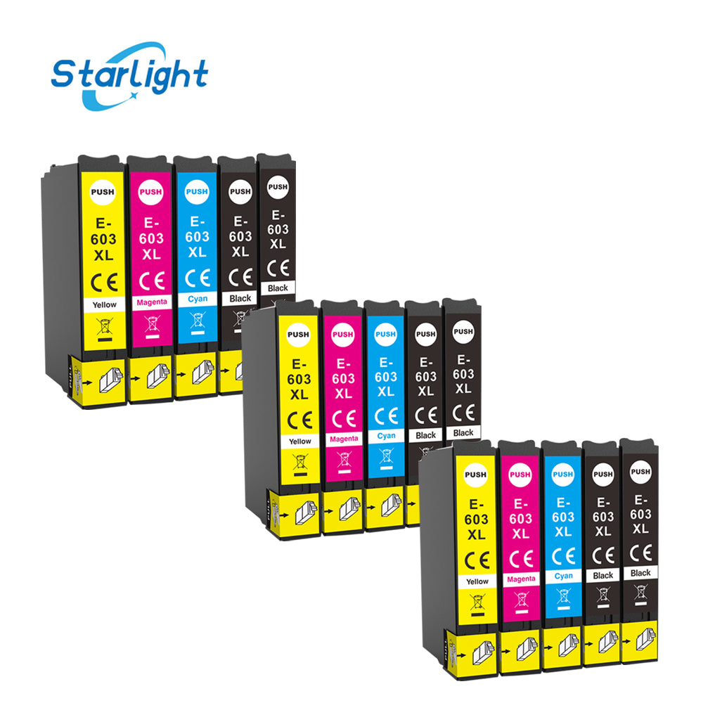  
15 Ink Cartridge 603XL Fit For Epson XP-2100 XP-2105 XP-2150 XP-2155 XP-3100 XP-3105 XP-3150 XP-3155 XP-4100 XP-4105 XP-4150 XP-4155 WF-2810DWF WF-2820DWF WF-2830DWF WF-2835DWF WF-2840DWF WF-2845DWF WF-2850DWF WF-2870DWF - Starlight