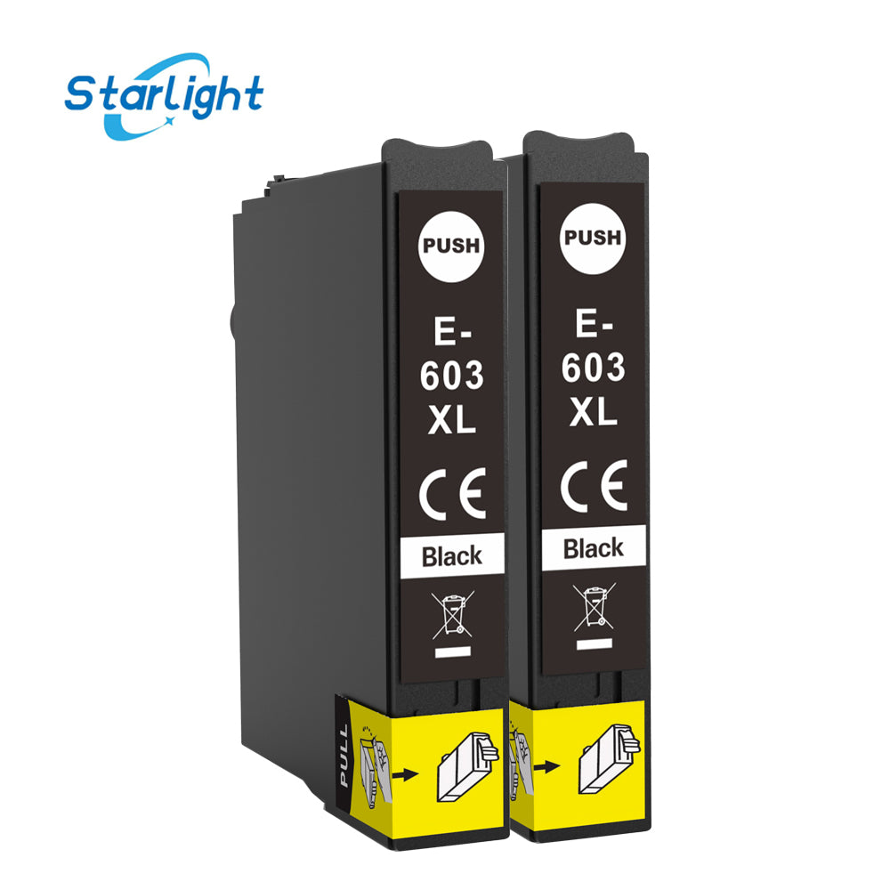 
2 Black Ink Cartridge 603XL Fit For Epson XP-2100 XP-2105 XP-2150 XP-2155 XP-3100 XP-3105 XP-3150 XP-3155 XP-4100 XP-4105 XP-4150 XP-4155 WF-2810DWF WF-2820DWF WF-2830DWF WF-2835DWF WF-2840DWF WF-2845DWF WF-2850DWF WF-2870DWF - Starlight
