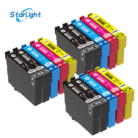 15 Ink Cartridge 604XL For Epson XP-2200 XP-2205 XP-3200 XP-3205 XP-4200 XP-4205 WF-2910 DWF WF-2930 DWF WF-2930 Series WF-2935 DWF WF-2950 DWF - Starlight