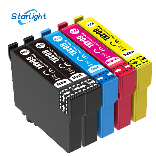 5 Ink Cartridge 604XL For Epson XP-2200 XP-2205 XP-3200 XP-3205 XP-4200 XP-4205 WF-2910 DWF WF-2930 DWF WF-2930 Series WF-2935 DWF WF-2950 DWF - Starlight