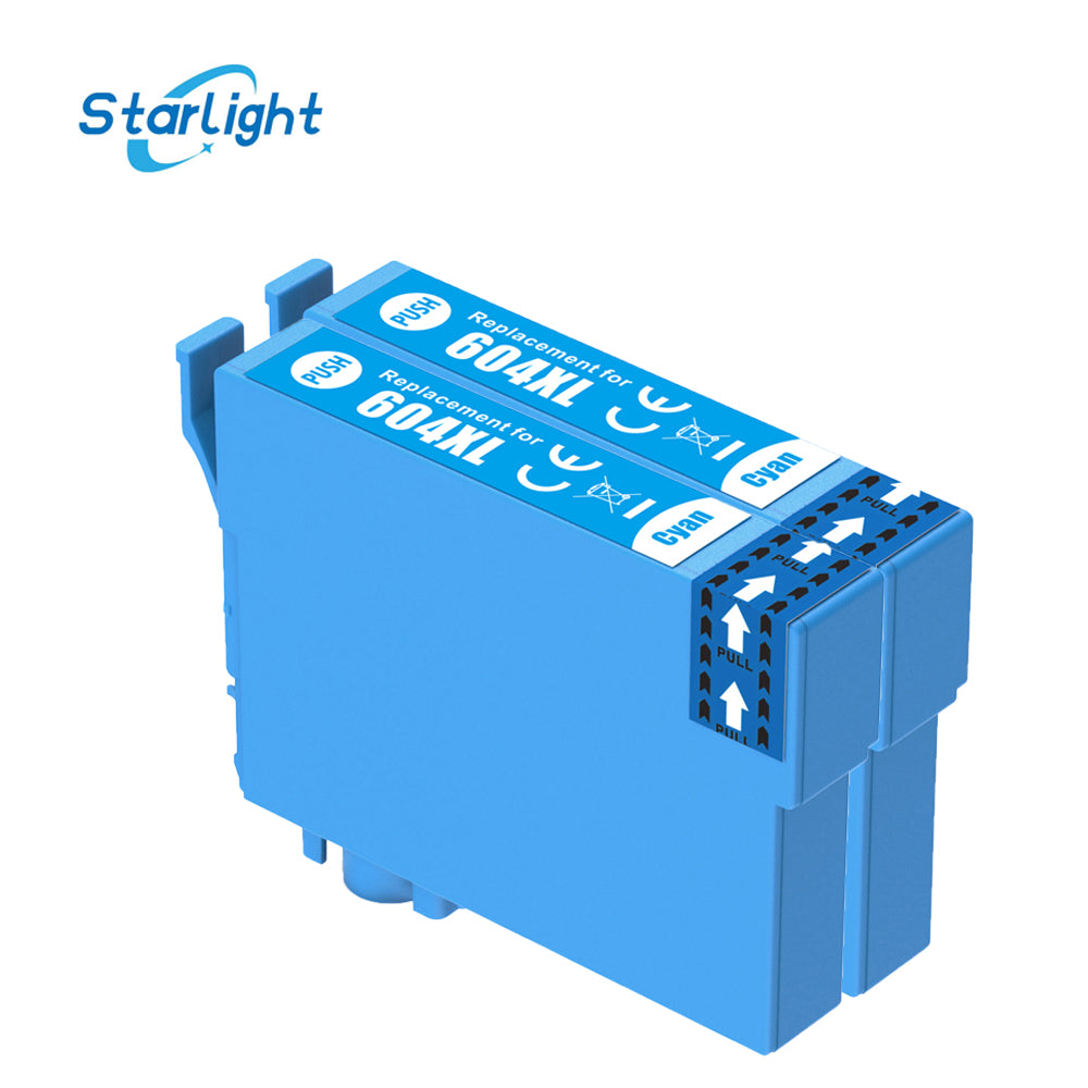 2 Cyan Ink Cartridge 604XL For Epson XP-2200 XP-2205 XP-3200 XP-3205 XP-4200 XP-4205 WF-2910 DWF WF-2930 DWF WF-2930 Series WF-2935 DWF WF-2950 DWF - Starlight