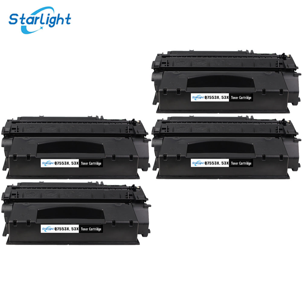 3 Toner Cartridge Q7553X / 53X Fit For HP LaserJet M2727NF MFP M2727NFS MFP P2012 P2012N P2014 P2014N P2015 P2015D P2015DN Black - Starlight